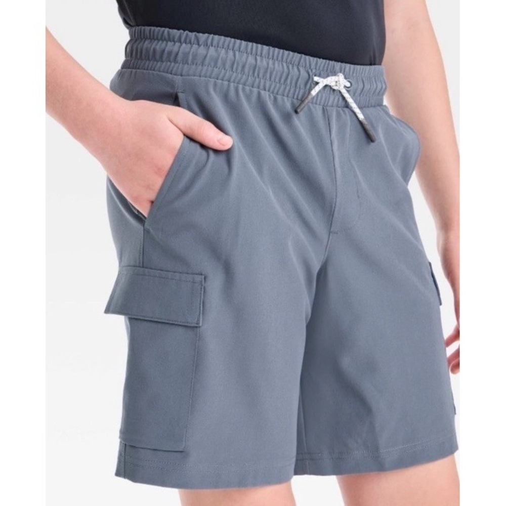All in Motion Boys Size Large 10/12 Dk Gray Adventure Cargo Shorts Quick Dry